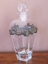 Alte Glas Karaffe 925 Silber