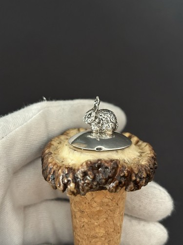 900 silber zierkorken mit horn - 900,