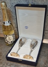 2x Sektgläser, Silber 800 in